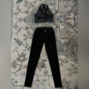 BLACK GYMSHARK BRA AND LEGGING SET